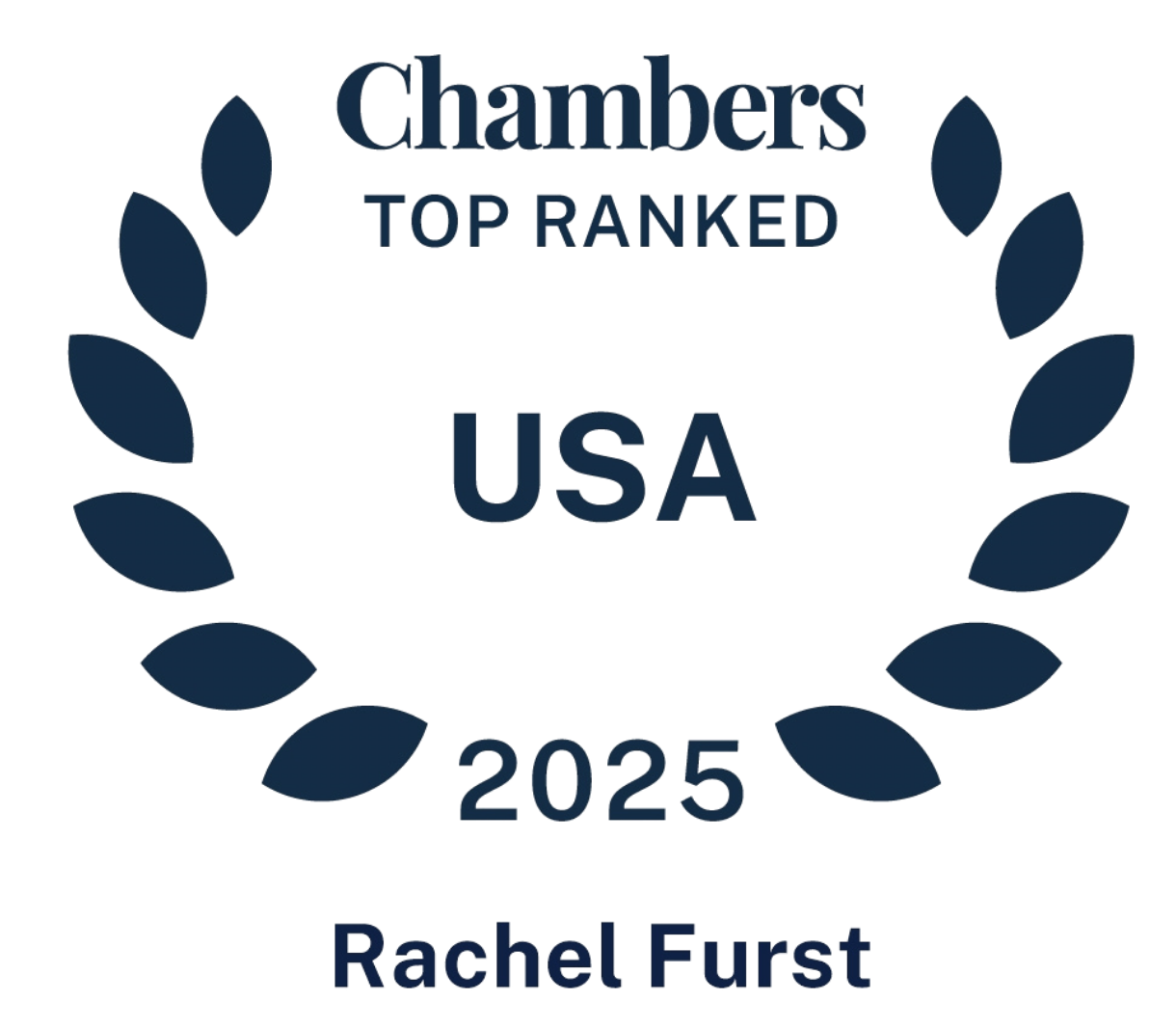 Chambers USA 2025 Top Ranked attorney badge – Rachel Furst
